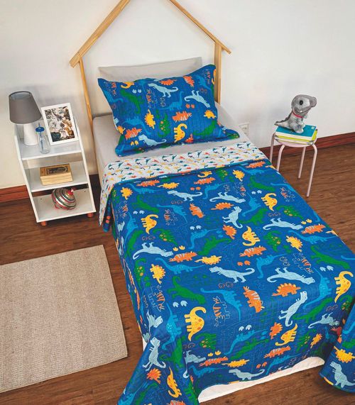 Cobre Leito Dupla Face Infantil Lepper Azul