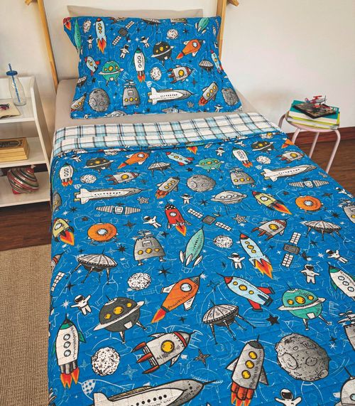 Cobre Leito Dupla Face Infantil Lepper Azul