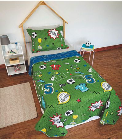 Cobre Leito Dupla Face Infantil Lepper Verde