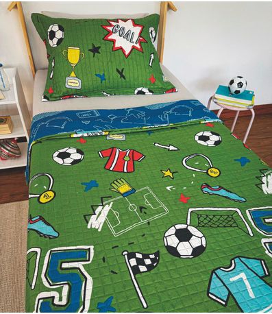 Cobre Leito Dupla Face Infantil Lepper Verde