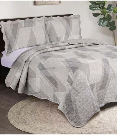 Jogo De Colcha Evolution Patchwork Solteiro Camesa Azul