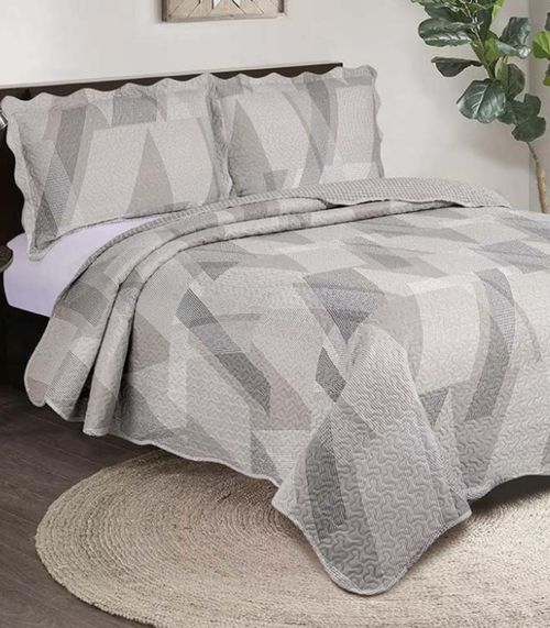 Jogo De Colcha Evolution Patchwork Solteiro Camesa Azul