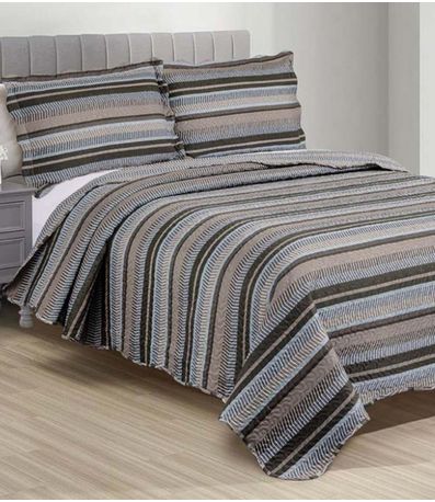 Jogo De Colcha Evolution Patchwork Queen Camesa Bege