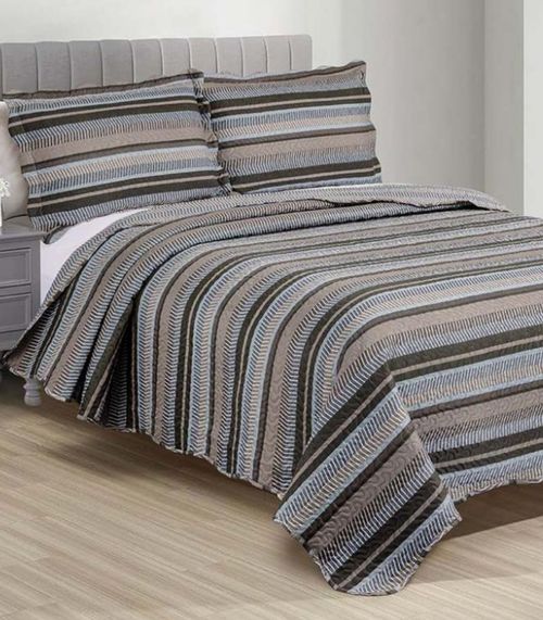 Jogo De Colcha Evolution Patchwork Casal Camesa Bege