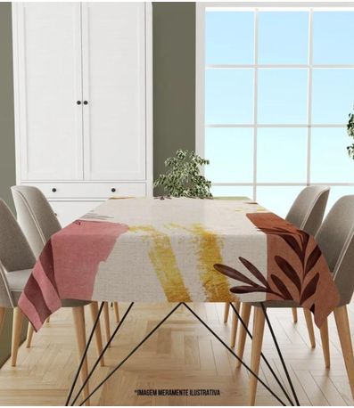 Toalha De Mesa Retangular 6 Lugares Wevans Rosa