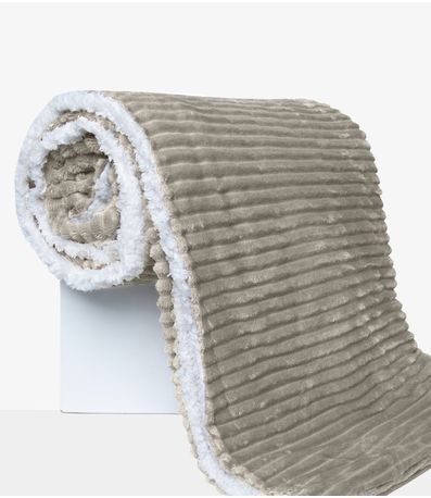 Manta de Microfibra Com Sherpa Casal Infinita Cor Marrom