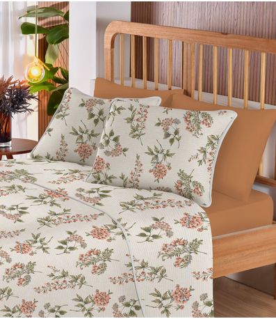 Jogo De Cama Casal Premium 4 Peças Vivaldi Laranja