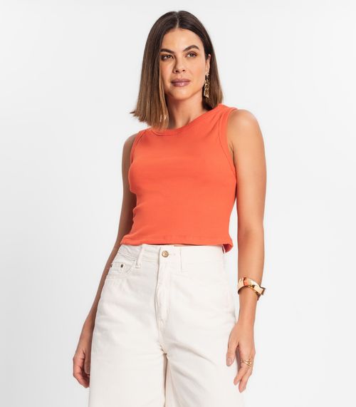 Regata Cropped Feminina Ribana Rovitex Laranja
