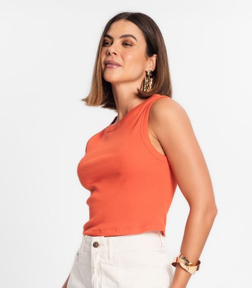 Regata Cropped Feminina Ribana Rovitex Laranja