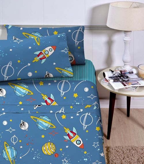 Jogo de Cama Infantil 3 Peças Corttex Azul