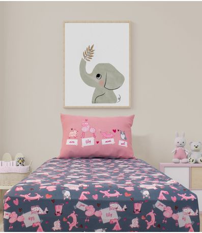 Jogo De Cama Solteiro Joy Doce Vida Cinza