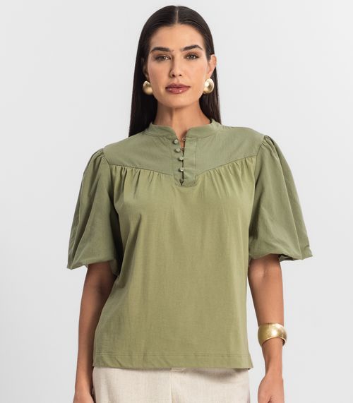 Blusa Feminina Com Mangas Bufantes Select Verde
