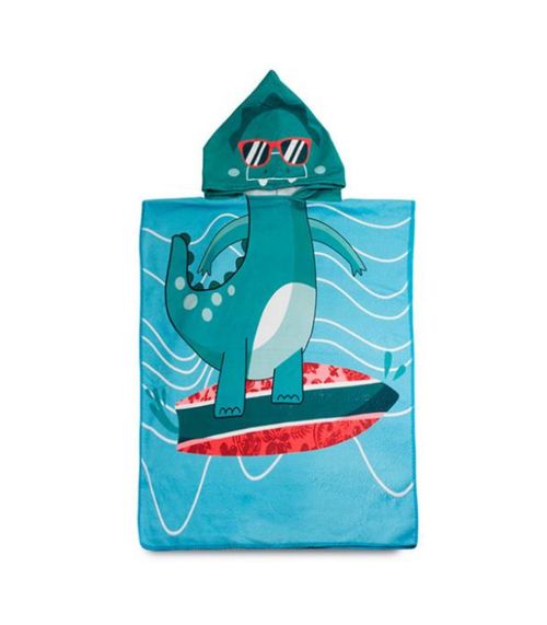 Poncho Infantil Atoalhado Camesa Azul
