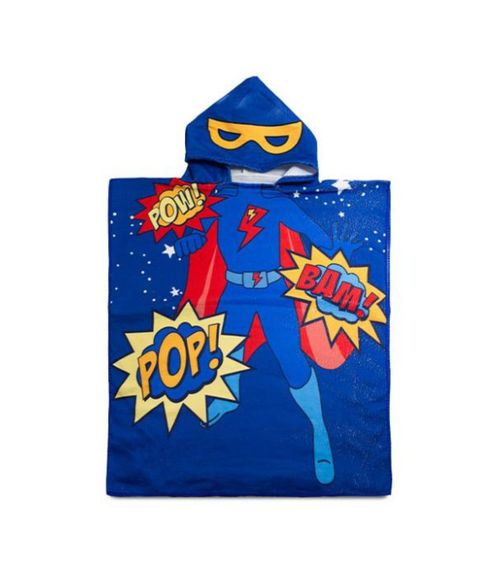 Poncho Infantil Atoalhado Camesa Azul