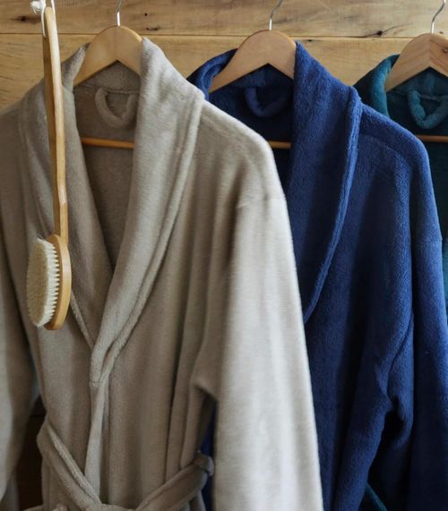 Roupão Masculino Microfibra Manga Longa Camesa Azul
