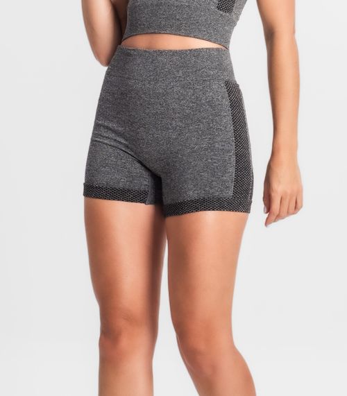 Shorts Fitness Cintura Alta Seamless Style Box Preto