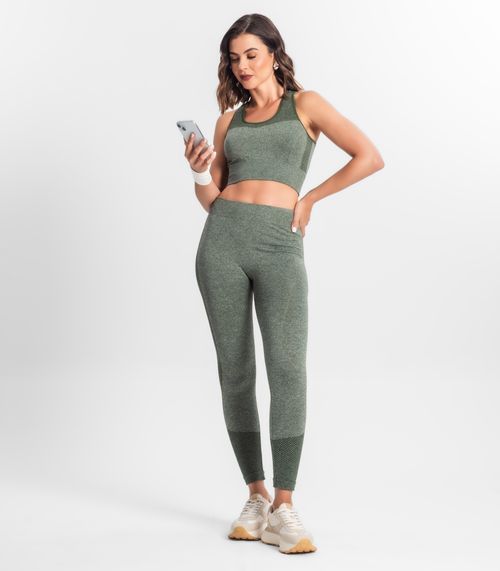 Legging Feminina Cintura Alta Seamless Style Box Verde
