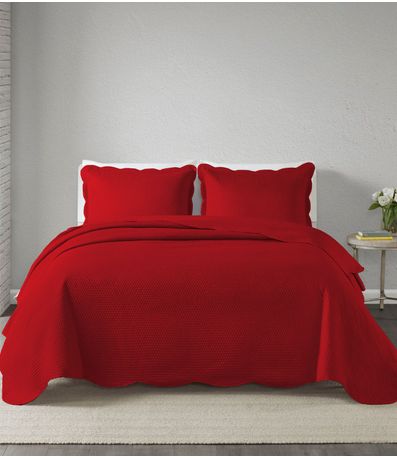 Jogo De Colcha Milao King Corttex Vermelho