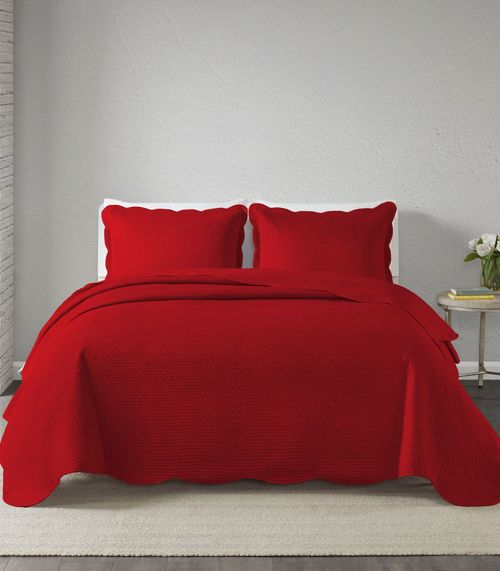 Jogo De Colcha Milao King Corttex Vermelho
