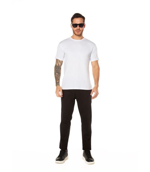 Camiseta Básica Meia Malha Masculina CDKA Branco