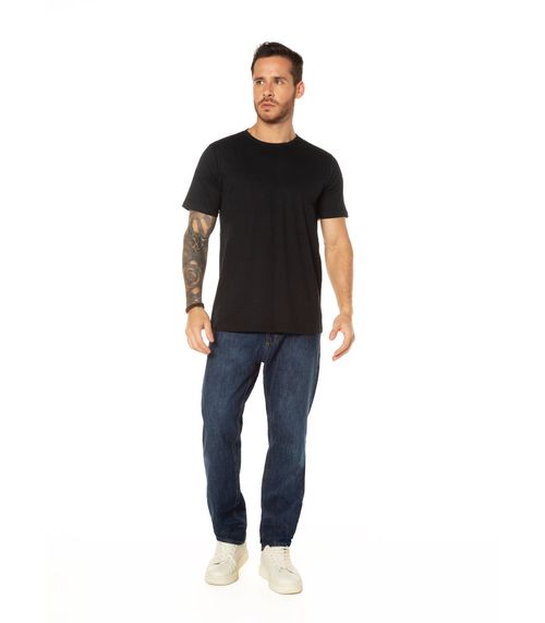 Camiseta Básica Meia Malha Masculina CDKA Preto