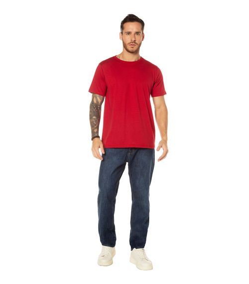 Camiseta Básica Meia Malha Masculina CDKA Vermelho