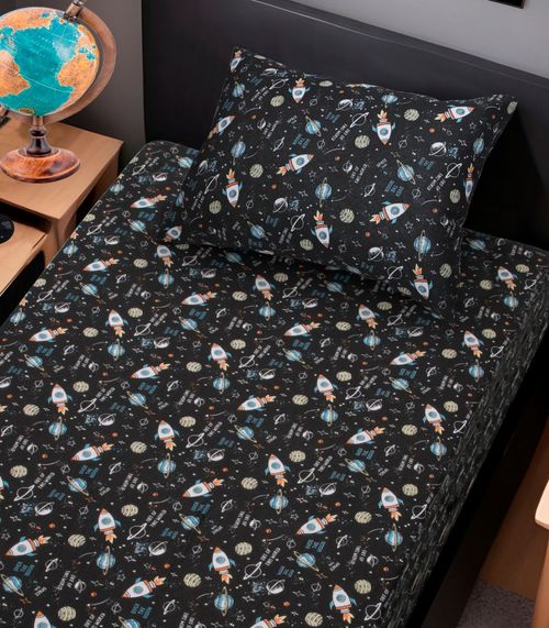 Jogo De Cama Solteiro Kids Doce Vida Preto