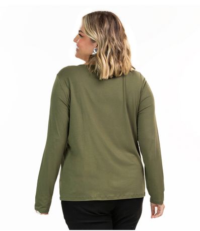 Blusa Manga Longa Viscotorcion Secret Glam Verde