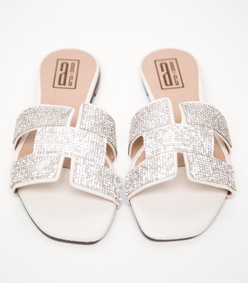 Sandália Feminina Com Strass Select Bege