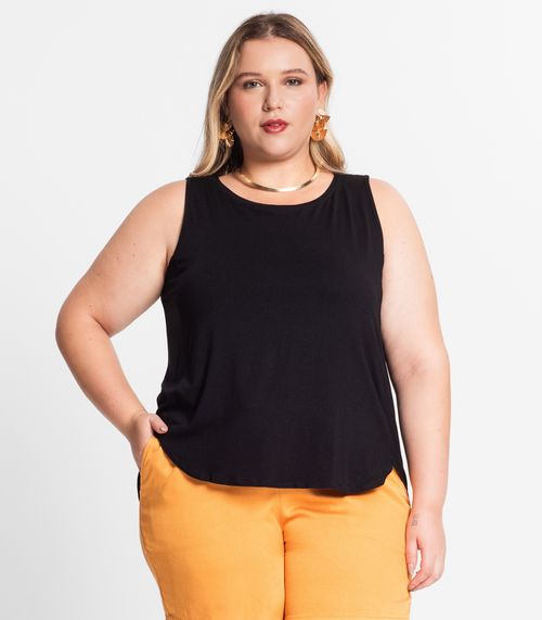 Blusa Feminina Plus Infinita Cor Preto