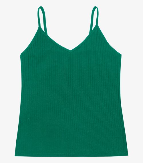 Blusa De Alça Feminina Ribana Canelada Rovitex Verde