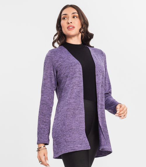 Cardigan Feminino Alongado Infinita Cor Roxo