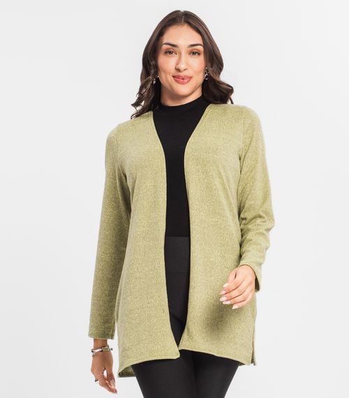 Cardigan Feminino Alongado Infinita Cor Verde