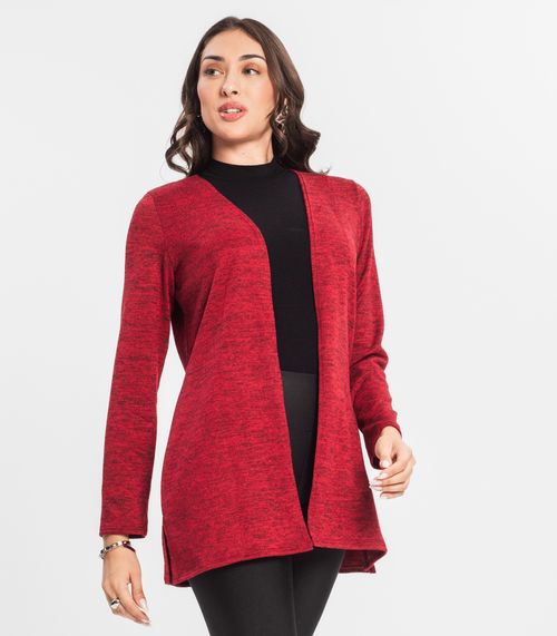Cardigan Feminino Alongado Infinita Cor Vermelho