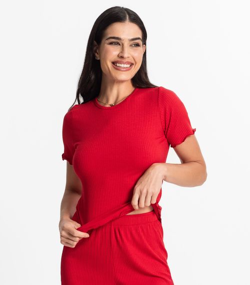 Pijama Feminino Canelado Select Vermelho