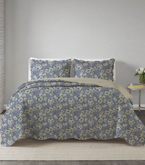 Jogo De Colcha Paris Queen Corttex Azul