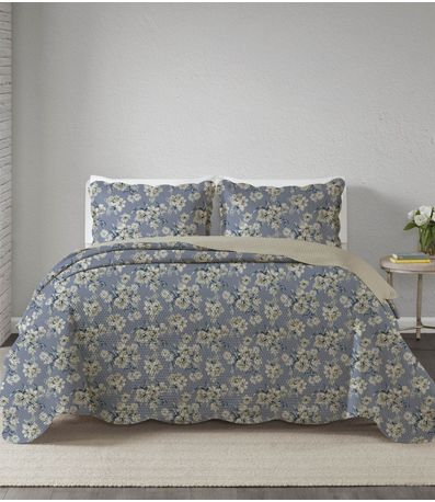 Jogo De Colcha Paris Casal Corttex Azul