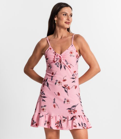 Vestido Feminino Estampa Onça Com Ajuste Use Up Rosa