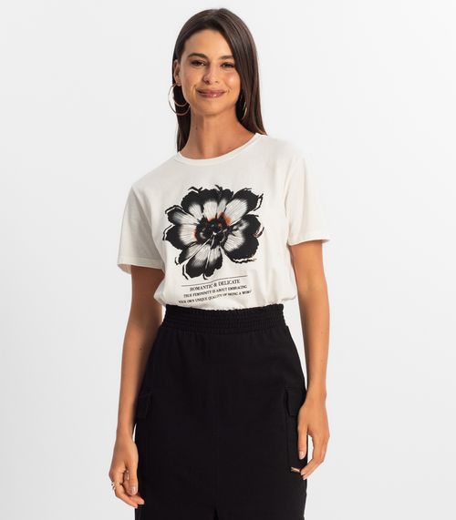 T-shirt Feminina Rovitex Bege