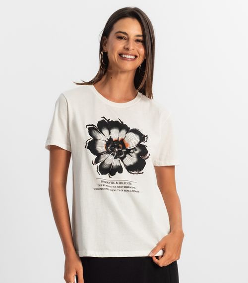 T-shirt Feminina Rovitex Bege