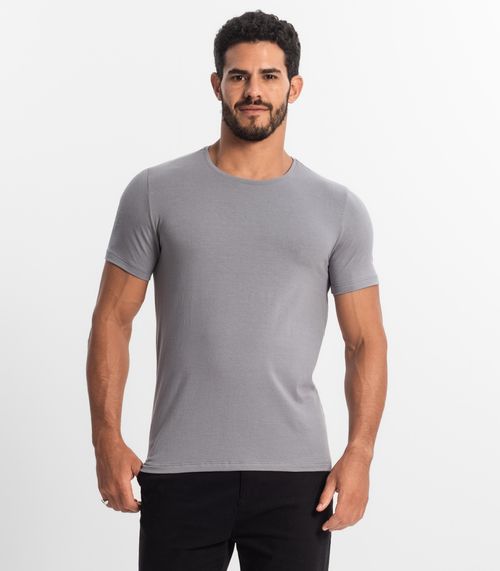 Camiseta Masculina Manga Curta KO Cinza