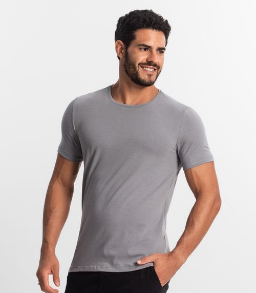Camiseta Masculina Manga Curta KO Cinza