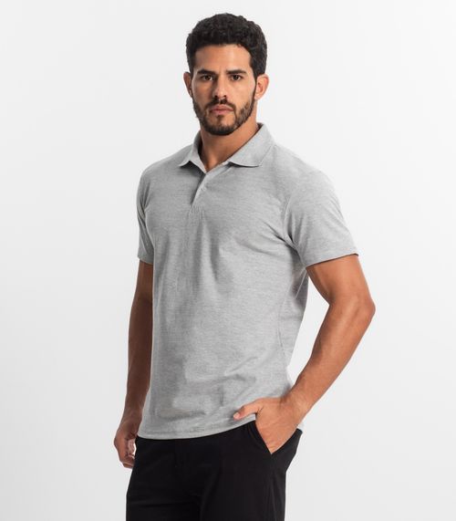 Polo Masculina Básica Lisas Select Cinza