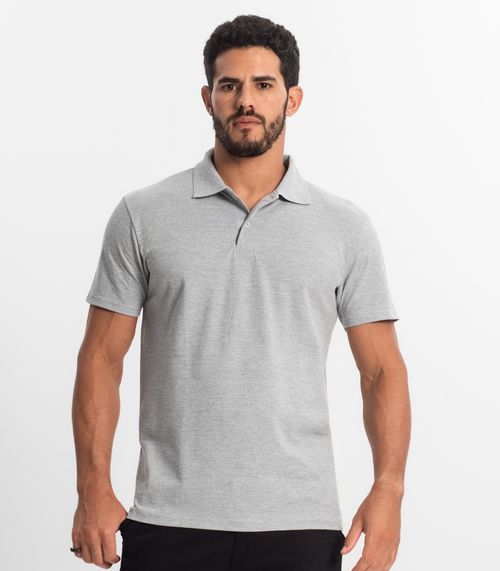 Polo Masculina Básica Lisas Select Cinza