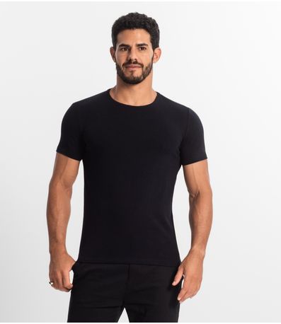 Camiseta Masculina Manga Curta KO Preto