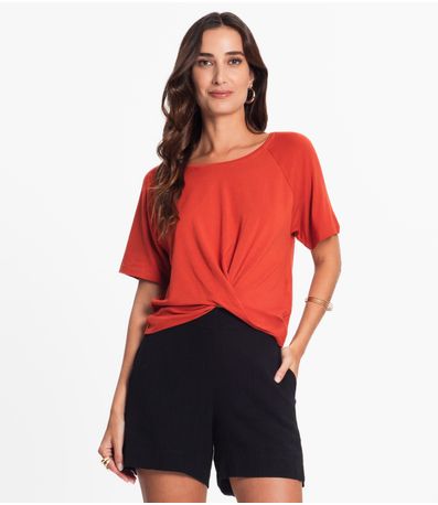 Blusa Feminina Lisa Infinita Cor Laranja