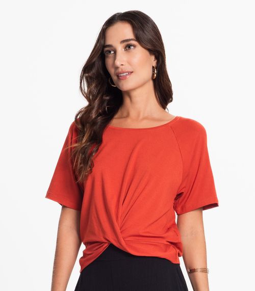 Blusa Feminina Lisa Infinita Cor Laranja