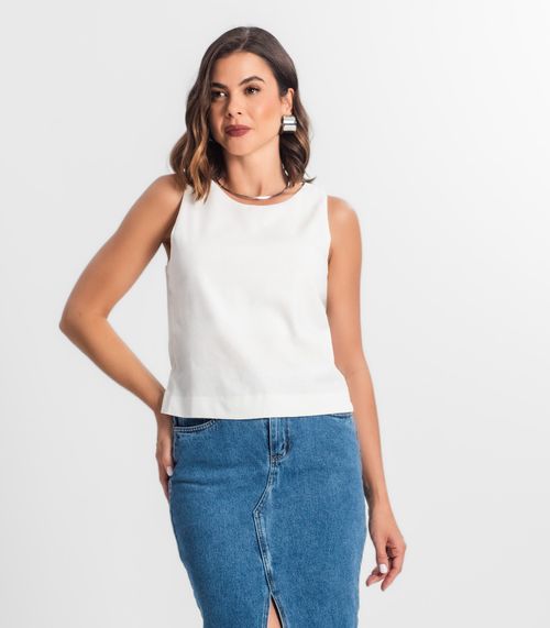 Regata Feminina Com Abertura Nas Costas Select Off White