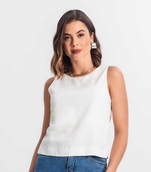 Regata Feminina Com Abertura Nas Costas Select Off White