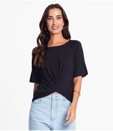 Blusa Feminina Lisa Infinita Cor Preto